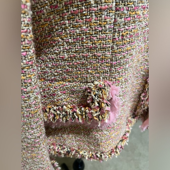 DANA BUCHMAN BOUCLE TWEED
BLAZER JACKET, OFFICE SIREN, PINK/ TAUPE SIZE 10 - Picture 10 of 13
